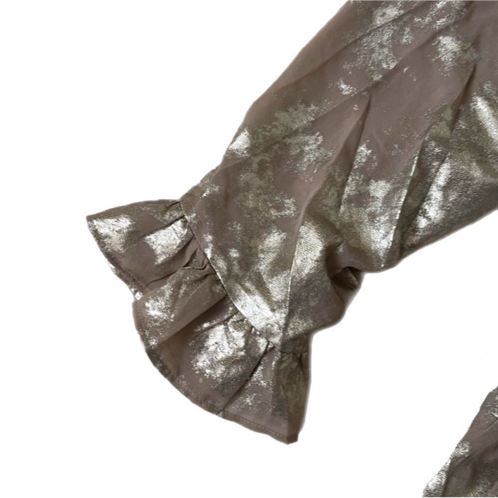 Cato Ruffled Metallic Tie Top - Picture 3 of 4